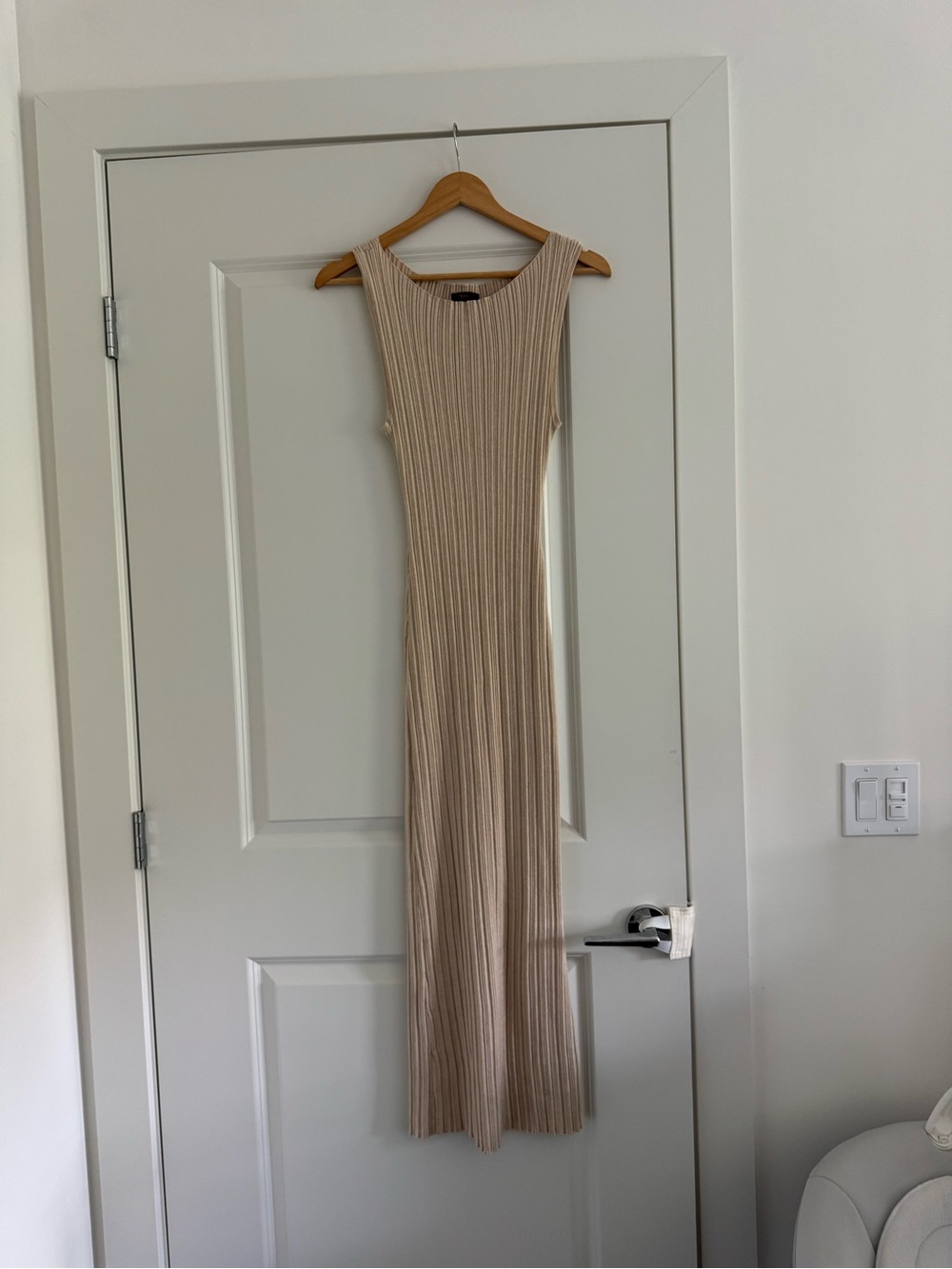 Quince Ribbed Sleeveless Maxi Dress in Beige - Picture 1 of 4